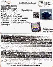 7.24/CT Natural Blue Sapphire with Govt Lab Certificate-(2331)